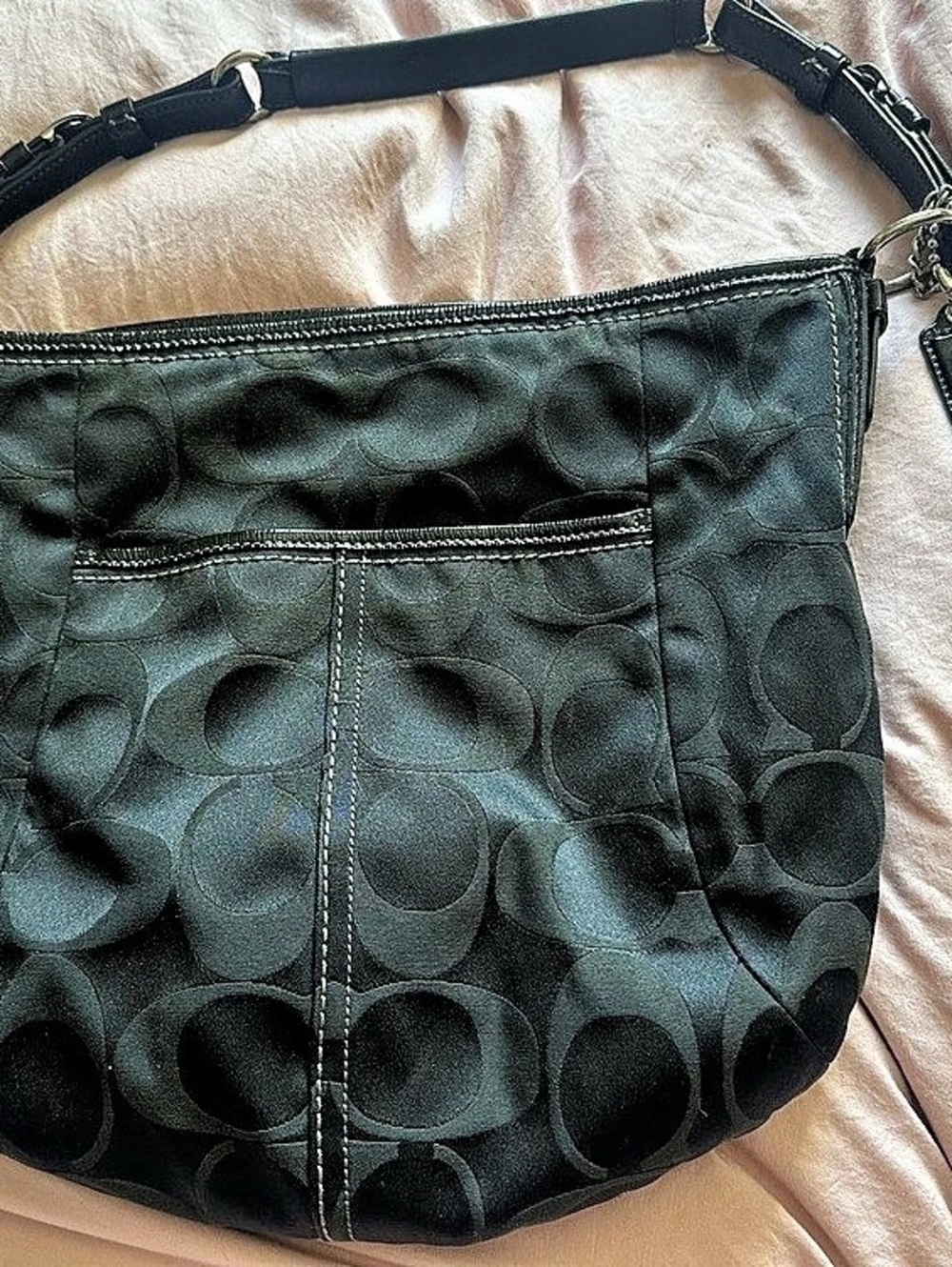 Coach Soho Signature Large Hobo Bag Black Shoulder Bag